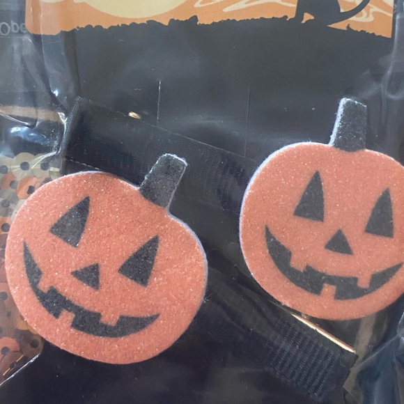 Spooky Night Girls Halloween Matching Set with Pumpkin Barrettes - Picture 3 of 5